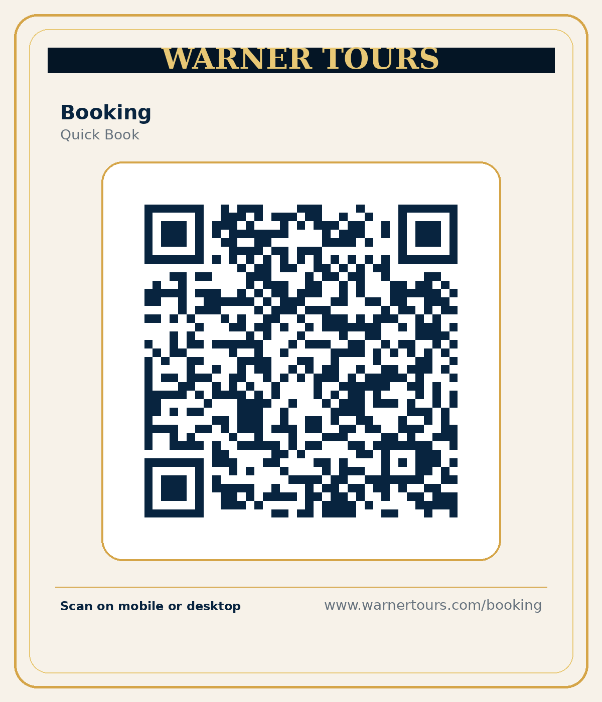 Quick Booking QR code